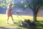 Erin doing the lawn 1
