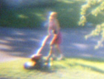 Erin doing the lawn 2